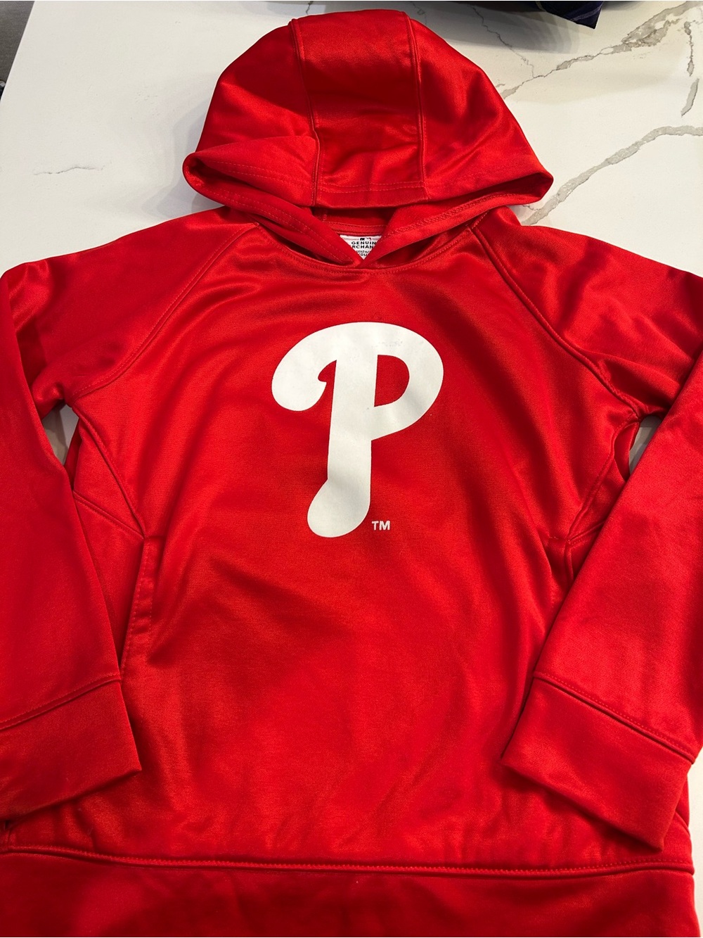 Kid’s Philadelphia Phillies Red Hooded Zip-Up Sweater with White 'P' Logo